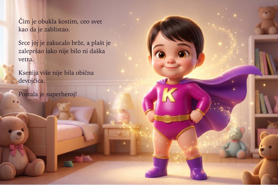 Strana iz knjige - dete otkriva svoj superherojski plašt